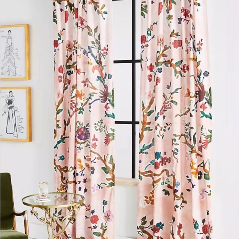 Anthropologie Pink Cecilia Curtain Panels